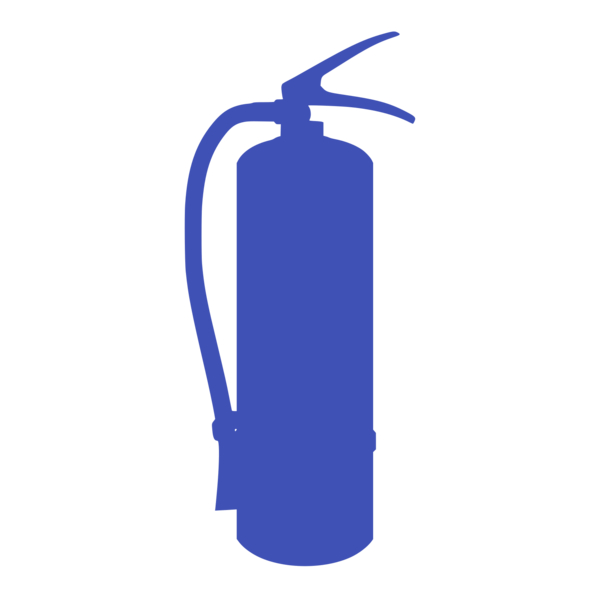 Blue fire extinguisher